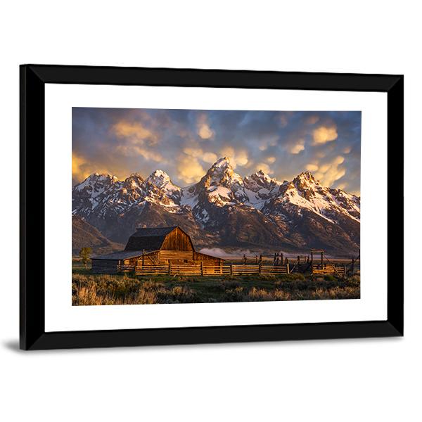 John Moulton Barn Canvas Wall Art-5 Horizontal-Gallery Wrap-22" x 12"-Tiaracle
