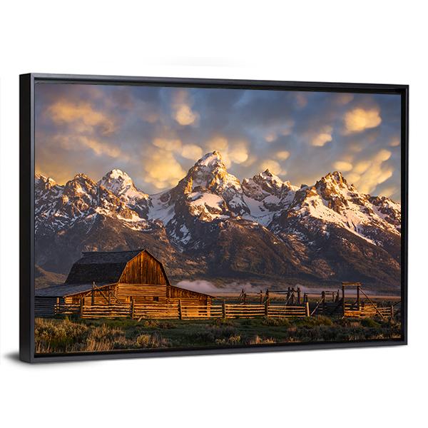 John Moulton Barn Canvas Wall Art-5 Horizontal-Gallery Wrap-22" x 12"-Tiaracle