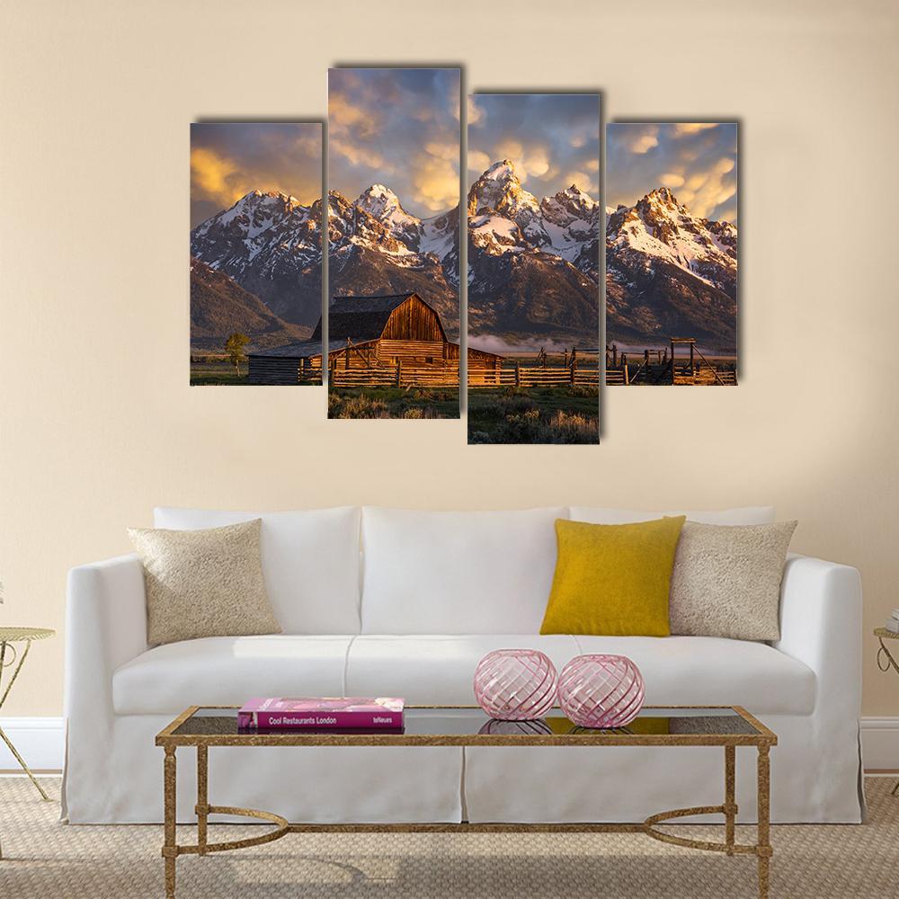 John Moulton Barn Canvas Wall Art-4 Pop-Gallery Wrap-34" x 20"-Tiaracle