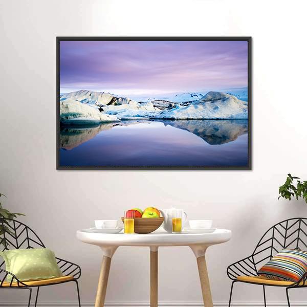 Jokulsarlon Glacier Lagoon Canvas Wall Art-3 Horizontal-Gallery Wrap-25" x 16"-Tiaracle