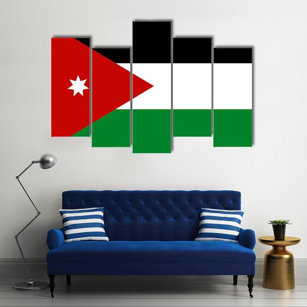 Jordan Flag Canvas Wall Art-5 Pop-Gallery Wrap-47" x 32"-Tiaracle