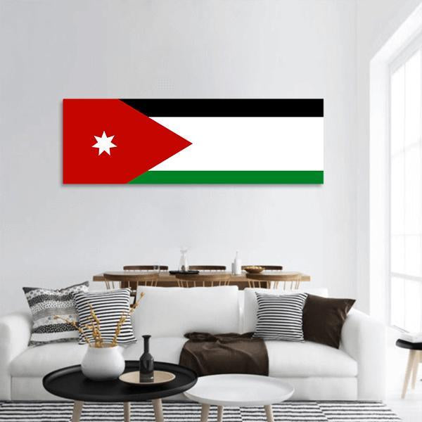 Jordan Flag Panoramic Canvas Wall Art-1 Piece-36" x 12"-Tiaracle