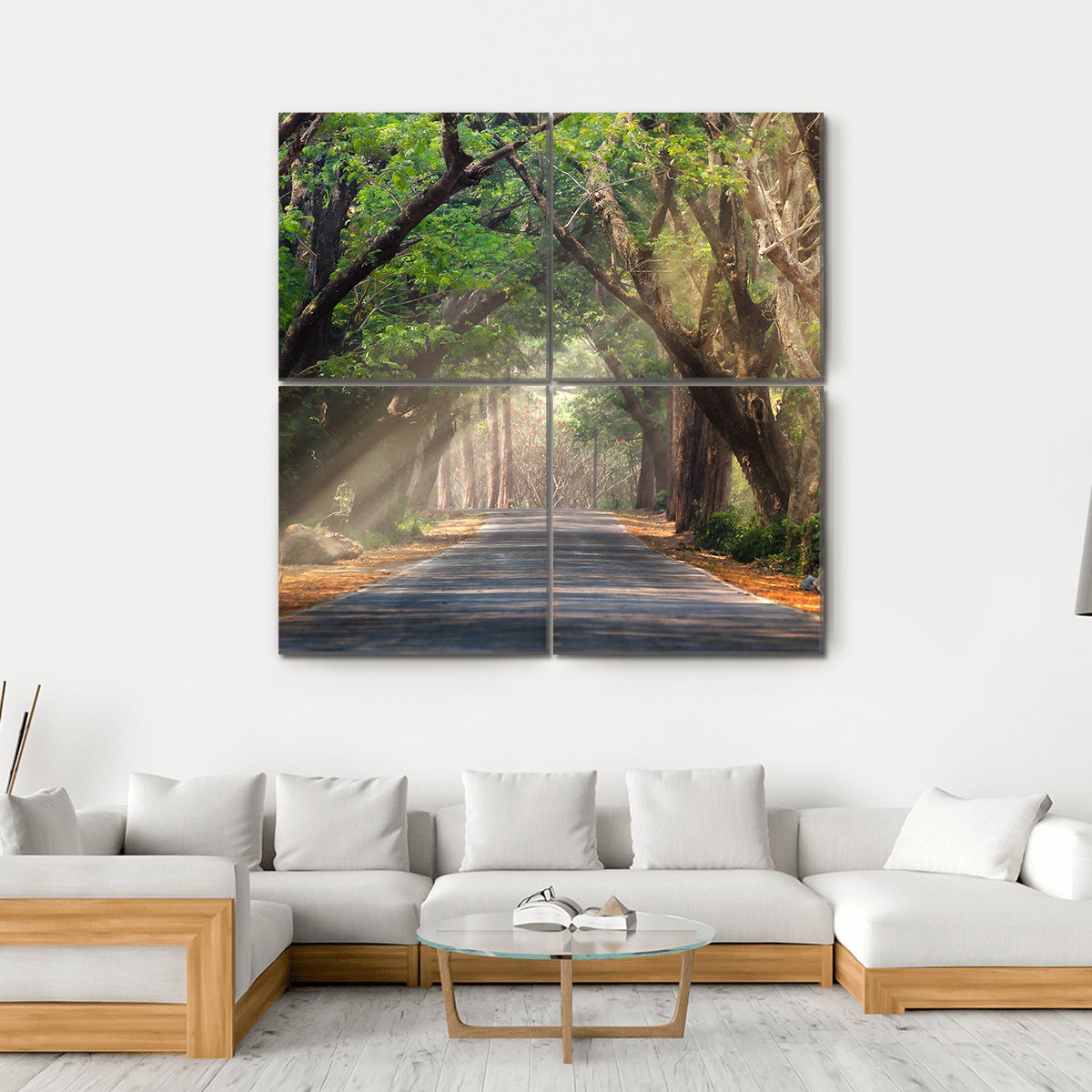 Journey Through Forest Canvas Wall Art-4 Square-Gallery Wrap-17" x 17"-Tiaracle
