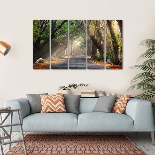 Journey Through Forest Canvas Wall Art-5 Horizontal-Gallery Wrap-22" x 12"-Tiaracle