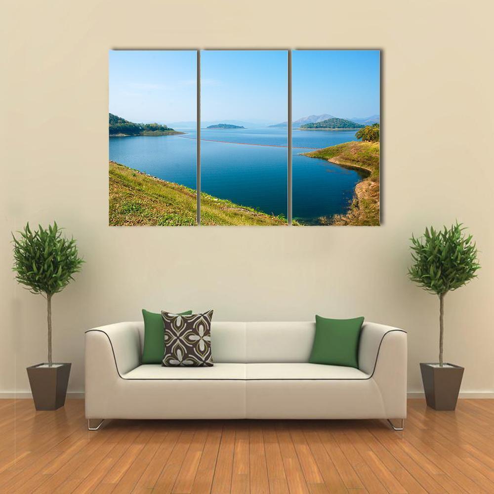 Kaeng Krachan Dam In Petcahburi Canvas Wall Art-3 Horizontal-Gallery Wrap-37" x 24"-Tiaracle