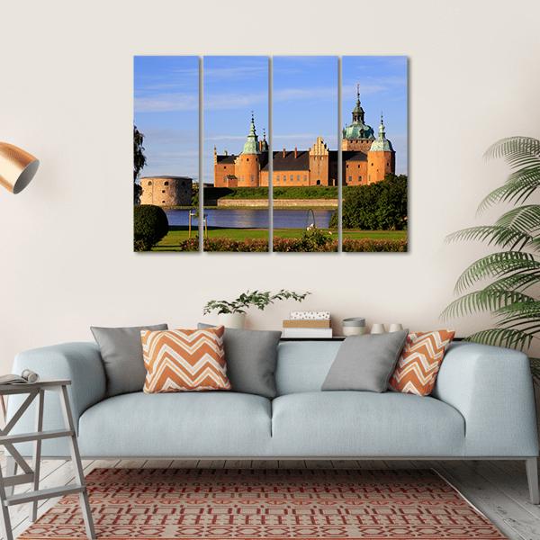 Kalmar Castle In Sweden Canvas Wall Art-4 Horizontal-Gallery Wrap-34" x 24"-Tiaracle