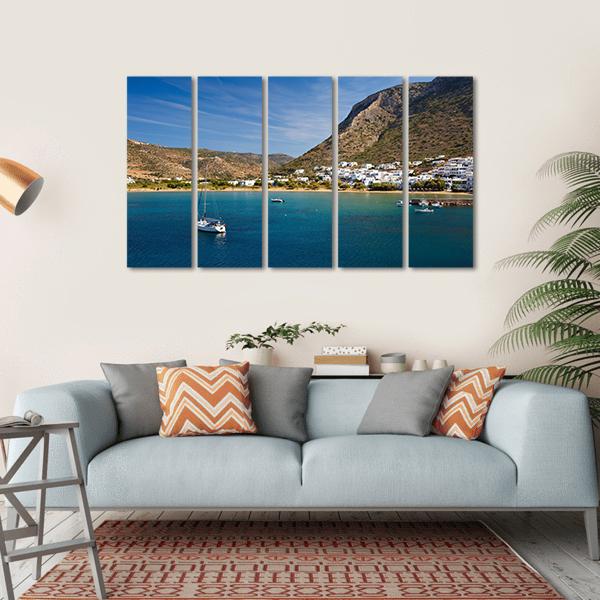 Kamares Beach & Village Canvas Wall Art-5 Horizontal-Gallery Wrap-22" x 12"-Tiaracle