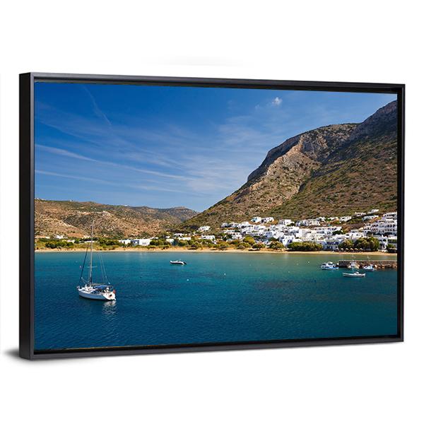 Kamares Beach & Village Canvas Wall Art-5 Horizontal-Gallery Wrap-22" x 12"-Tiaracle