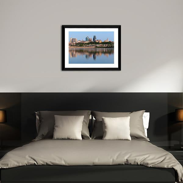 Kansas City Skyline Canvas Wall Art-3 Horizontal-Gallery Wrap-25" x 16"-Tiaracle