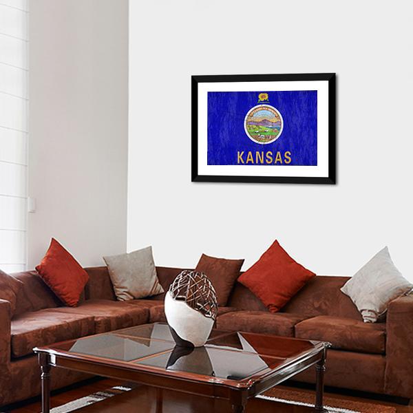Kansas Flag Canvas Wall Art-3 Horizontal-Gallery Wrap-25" x 16"-Tiaracle