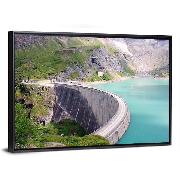 Kaprun Dam Canvas Wall Art-3 Horizontal-Gallery Wrap-25" x 16"-Tiaracle