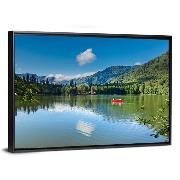Karagol Black Lake Canvas Wall Art-3 Horizontal-Gallery Wrap-25" x 16"-Tiaracle