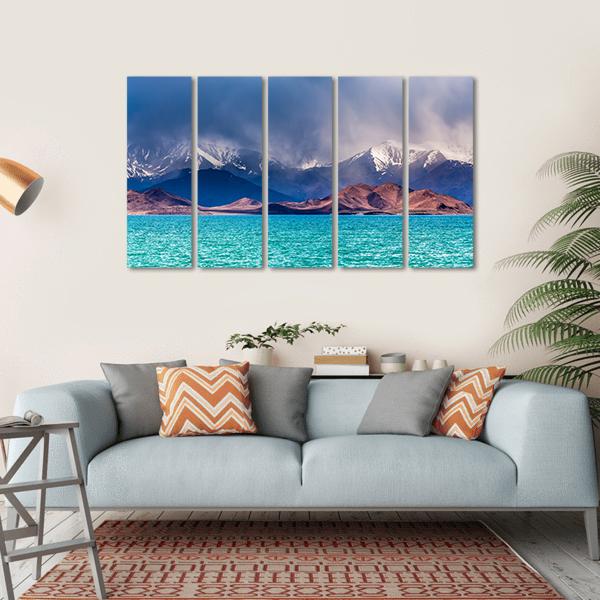 Karakul Lake In Pamir Canvas Wall Art-5 Horizontal-Gallery Wrap-22" x 12"-Tiaracle
