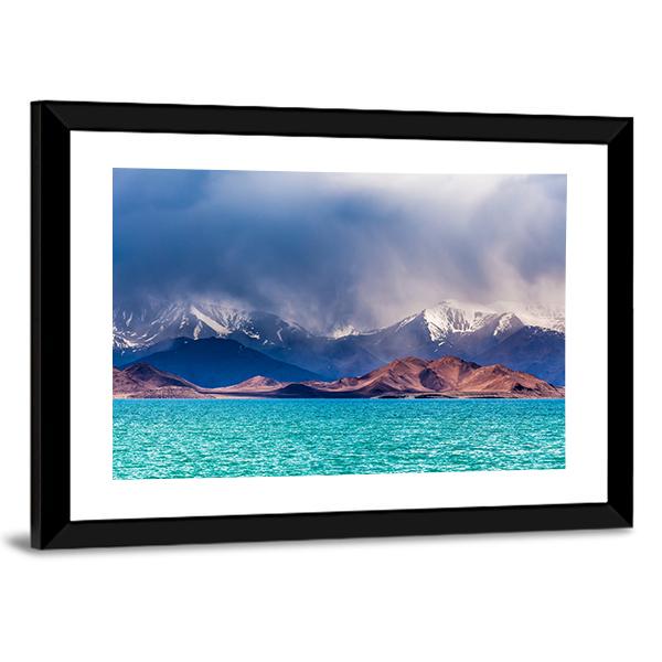 Karakul Lake In Pamir Canvas Wall Art-3 Horizontal-Gallery Wrap-25" x 16"-Tiaracle