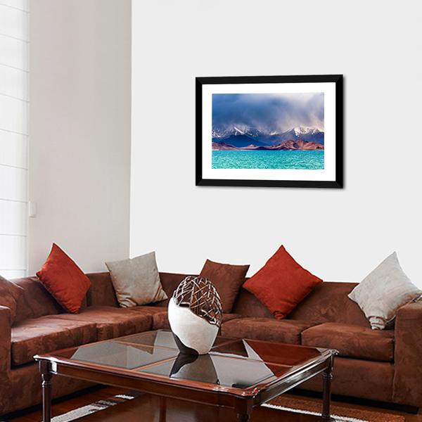 Karakul Lake In Pamir Canvas Wall Art-5 Horizontal-Gallery Wrap-22" x 12"-Tiaracle