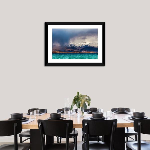 Karakul Lake In Pamir Tajikistan Canvas Wall Art-1 Piece-Framed Print-20" x 16"-Tiaracle