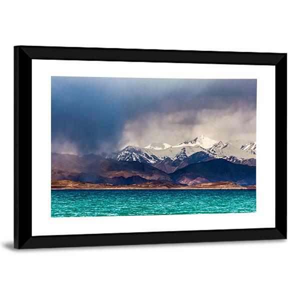 Karakul Lake In Pamir Tajikistan Panoramic Canvas Wall Art-1 Piece-36" x 12"-Tiaracle