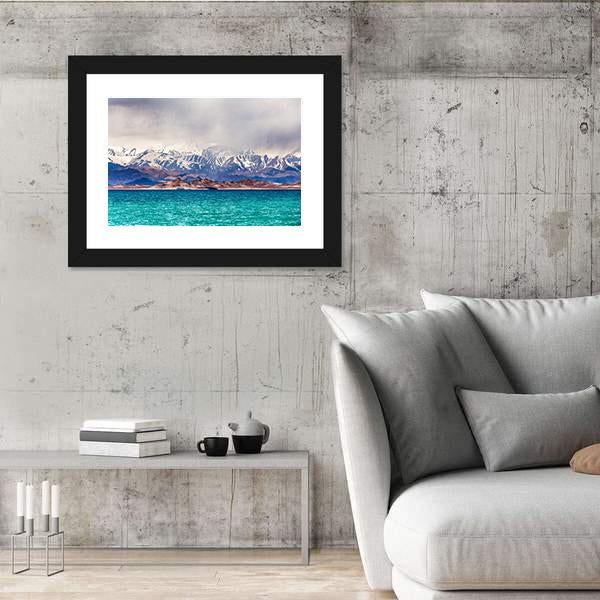Karakul Lake Tajikistan Canvas Wall Art-3 Horizontal-Gallery Wrap-25" x 16"-Tiaracle