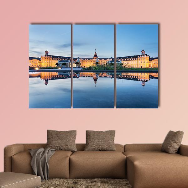 Karlsruhe Castle Reflection Canvas Wall Art-3 Horizontal-Gallery Wrap-25" x 16"-Tiaracle