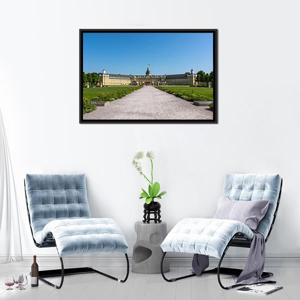 Karlsruhe Palace Canvas Wall Art-1 Piece-Floating Frame-24" x 16"-Tiaracle