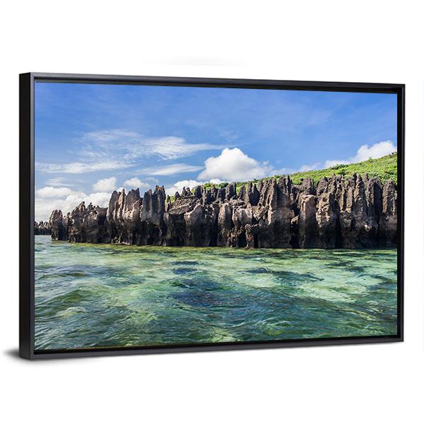 Karts In Emerald Sea Canvas Wall Art-3 Horizontal-Gallery Wrap-25" x 16"-Tiaracle