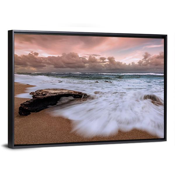Kauai Hawaii Beach Canvas Wall Art-3 Horizontal-Gallery Wrap-25" x 16"-Tiaracle