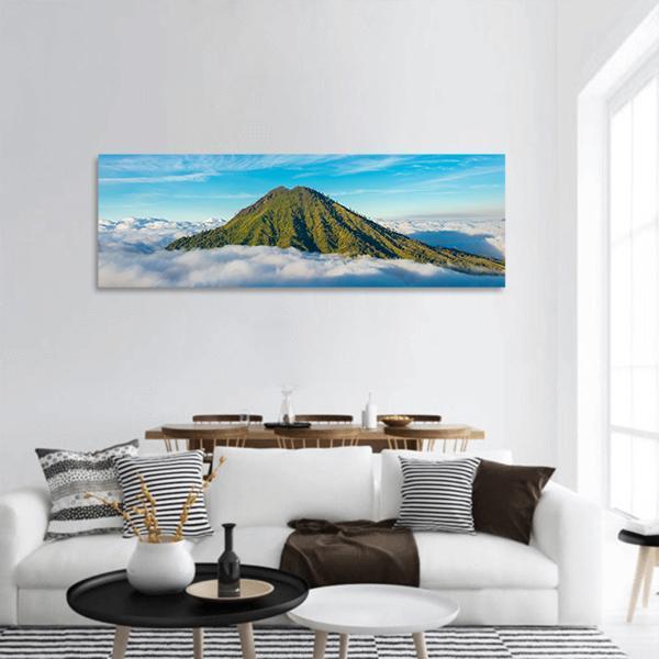 Mountain Above Clouds Panoramic Canvas Wall Art-1 Piece-36" x 12"-Tiaracle