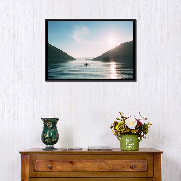 Kayak In The Lake Canvas Wall Art-3 Horizontal-Gallery Wrap-25" x 16"-Tiaracle