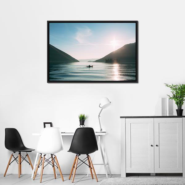 Kayak In The Lake Canvas Wall Art-3 Horizontal-Gallery Wrap-25" x 16"-Tiaracle