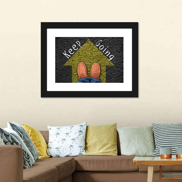 Keep going Inspirational Quote Canvas Wall Art-3 Horizontal-Gallery Wrap-25" x 16"-Tiaracle