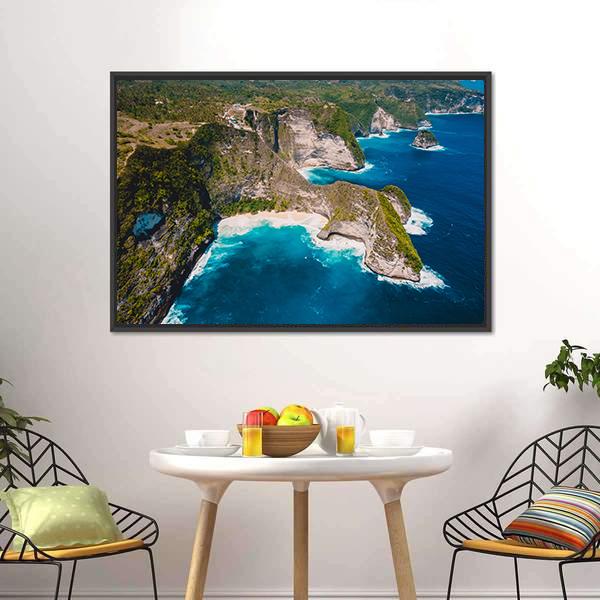 Kelingking Beach Indonesia Canvas Wall Art-3 Horizontal-Gallery Wrap-25" x 16"-Tiaracle