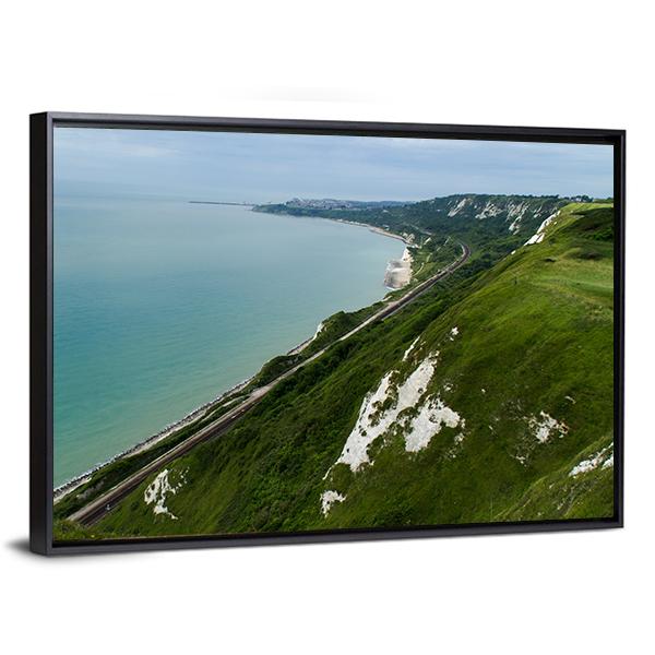 Kent Coastline Between Dover Canvas Wall Art-3 Horizontal-Gallery Wrap-25" x 16"-Tiaracle
