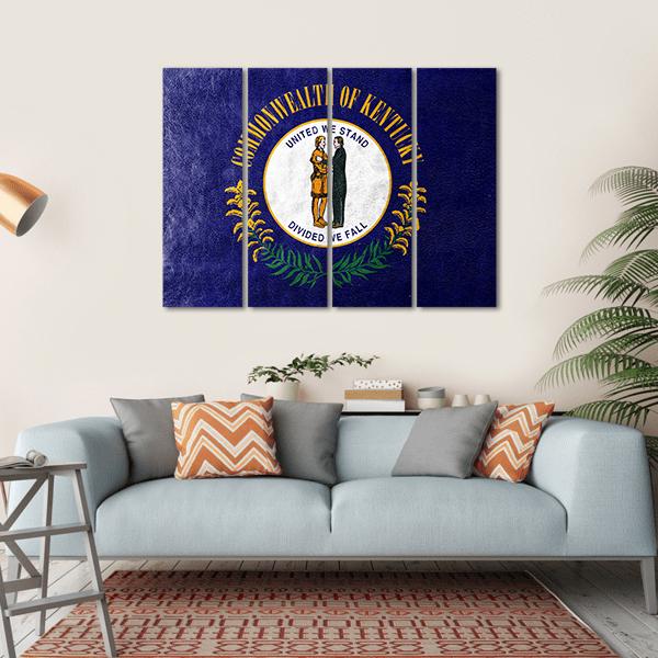 Kentucky Flag Canvas Wall Art-4 Horizontal-Gallery Wrap-34" x 24"-Tiaracle