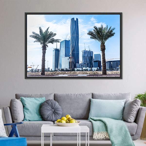 King Abdullah Financial District Canvas Wall Art-3 Horizontal-Gallery Wrap-25" x 16"-Tiaracle