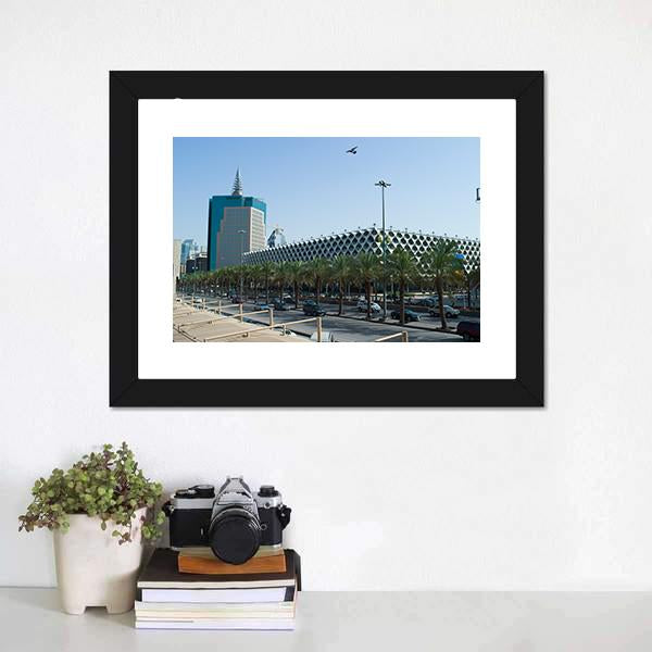 King Fahad National Library Canvas Wall Art-1 Piece-Framed Print-20" x 16"-Tiaracle