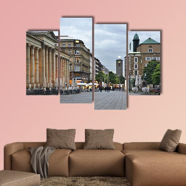 King Street In Stuttgart Canvas Wall Art-4 Pop-Gallery Wrap-50" x 32"-Tiaracle