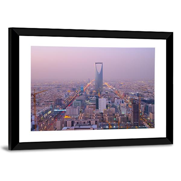 Kingdom Tower In Riyadh Canvas Wall Art-3 Horizontal-Gallery Wrap-25" x 16"-Tiaracle