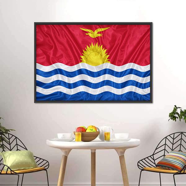 Kiribati Flag Canvas Wall Art-3 Horizontal-Gallery Wrap-25" x 16"-Tiaracle