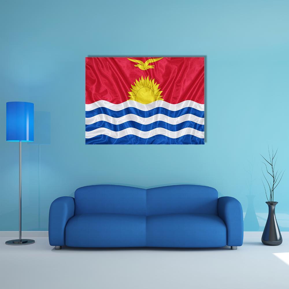 Kiribati Flag Canvas Wall Art-1 Piece-Gallery Wrap-36" x 24"-Tiaracle