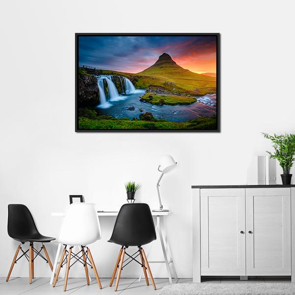 Kirkjufell Mountain Iceland Canvas Wall Art-3 Horizontal-Gallery Wrap-25" x 16"-Tiaracle