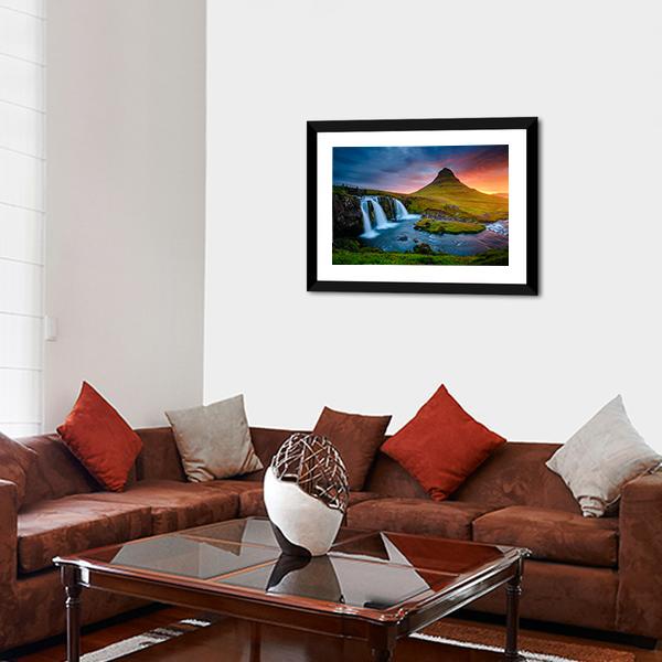 Kirkjufell Mountain Iceland Canvas Wall Art-3 Horizontal-Gallery Wrap-25" x 16"-Tiaracle