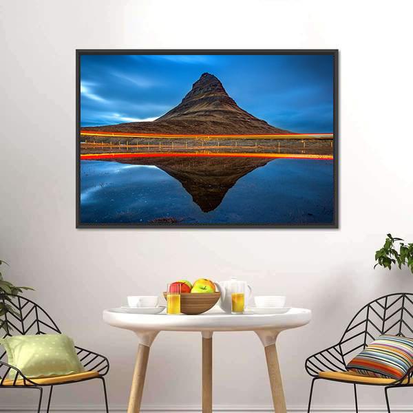 Kirkjufell Mountains Iceland Canvas Wall Art-5 Horizontal-Gallery Wrap-22" x 12"-Tiaracle