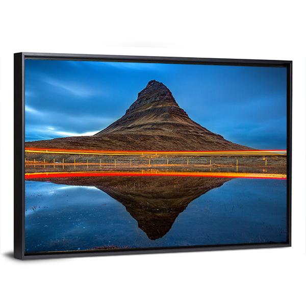 Kirkjufell Mountains Iceland Canvas Wall Art-5 Horizontal-Gallery Wrap-22" x 12"-Tiaracle