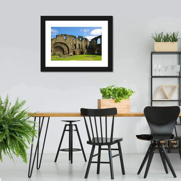 Kirkstall Abbey Canvas Wall Art-3 Horizontal-Gallery Wrap-25" x 16"-Tiaracle