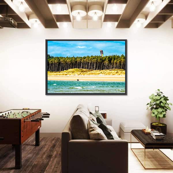Kite Flyer Surfing Canvas Wall Art-5 Horizontal-Gallery Wrap-22" x 12"-Tiaracle