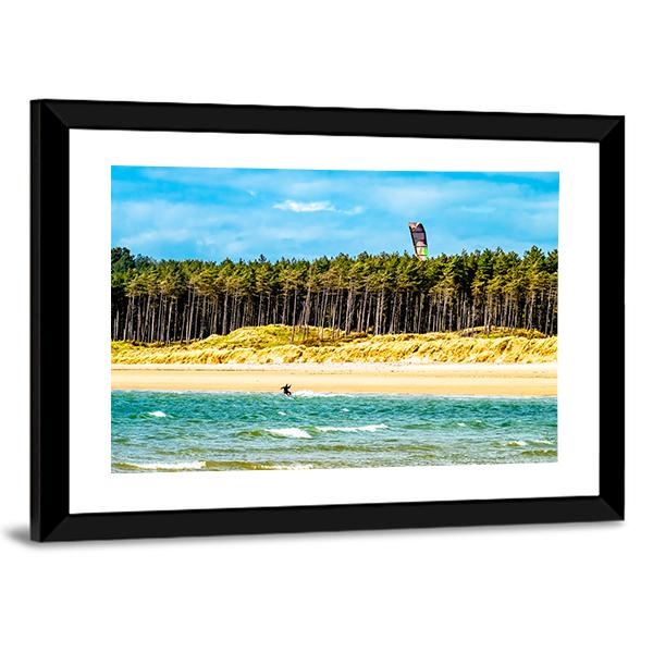 Kite Flyer Surfing Canvas Wall Art-5 Horizontal-Gallery Wrap-22" x 12"-Tiaracle