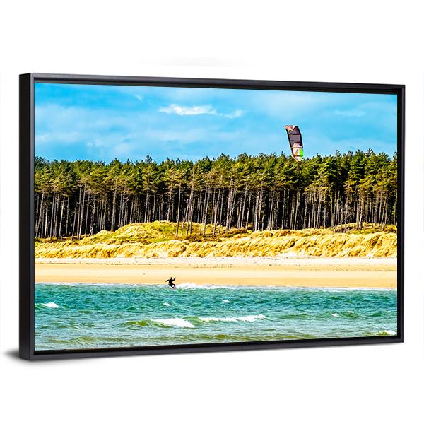 Kite Flyer Surfing Canvas Wall Art-5 Horizontal-Gallery Wrap-22" x 12"-Tiaracle