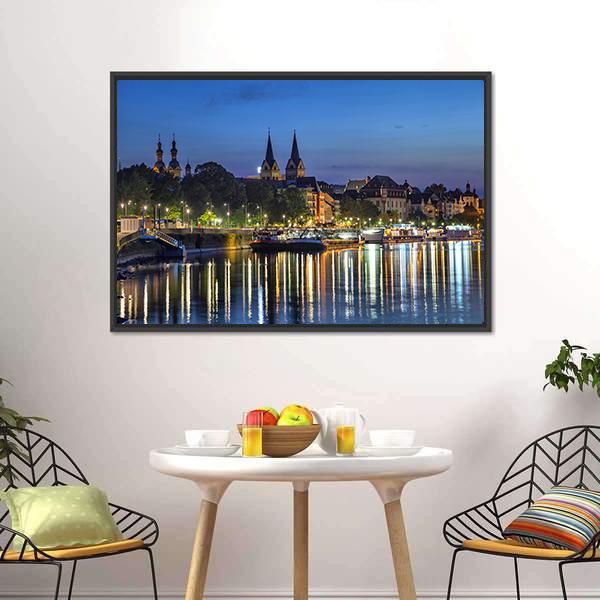 Koblenz Skyline Germany Canvas Wall Art-5 Horizontal-Gallery Wrap-22" x 12"-Tiaracle