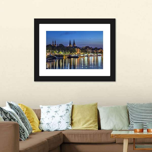 Koblenz Skyline Germany Canvas Wall Art-5 Horizontal-Gallery Wrap-22" x 12"-Tiaracle