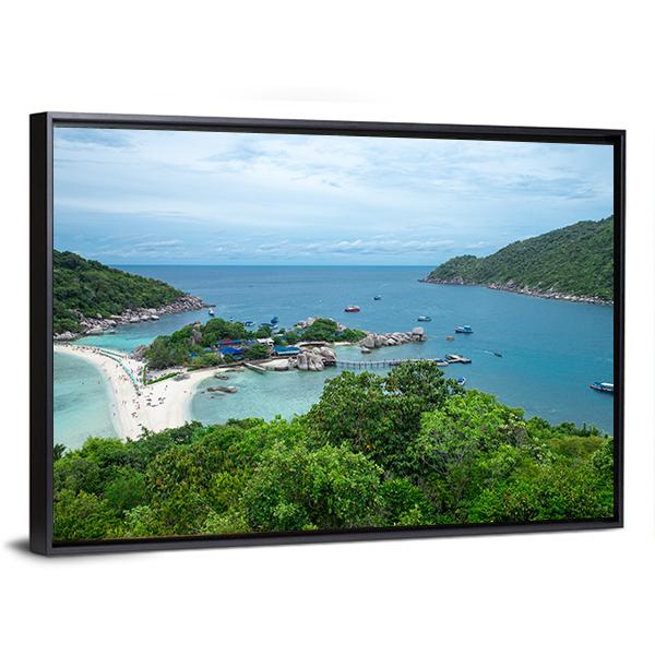 Koh Nang Yuan Island Canvas Wall Art-3 Horizontal-Gallery Wrap-25" x 16"-Tiaracle